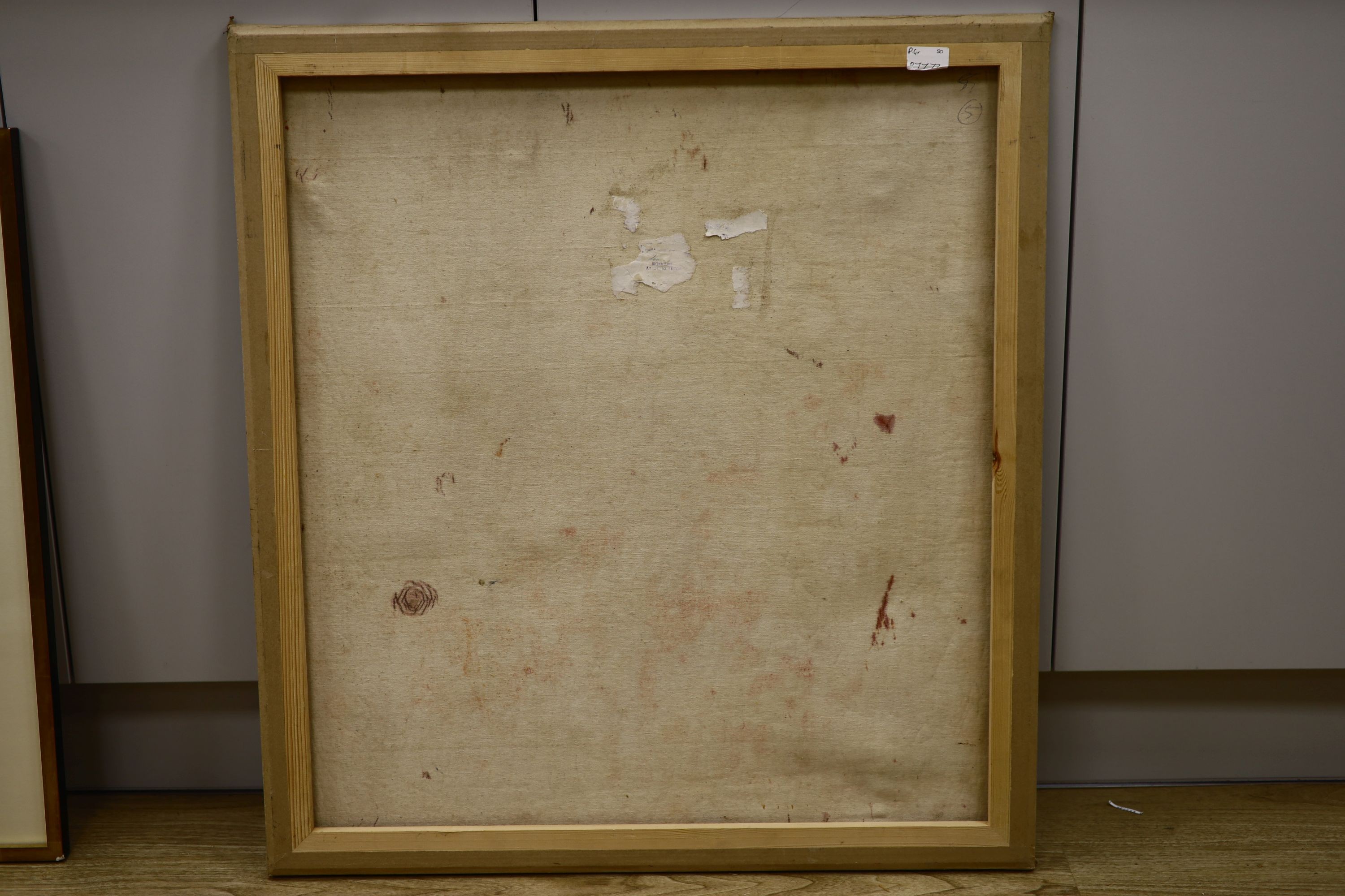 A modern oil on canvas, Prawns, indistinctly signed, 82 x 75cm. unframed.